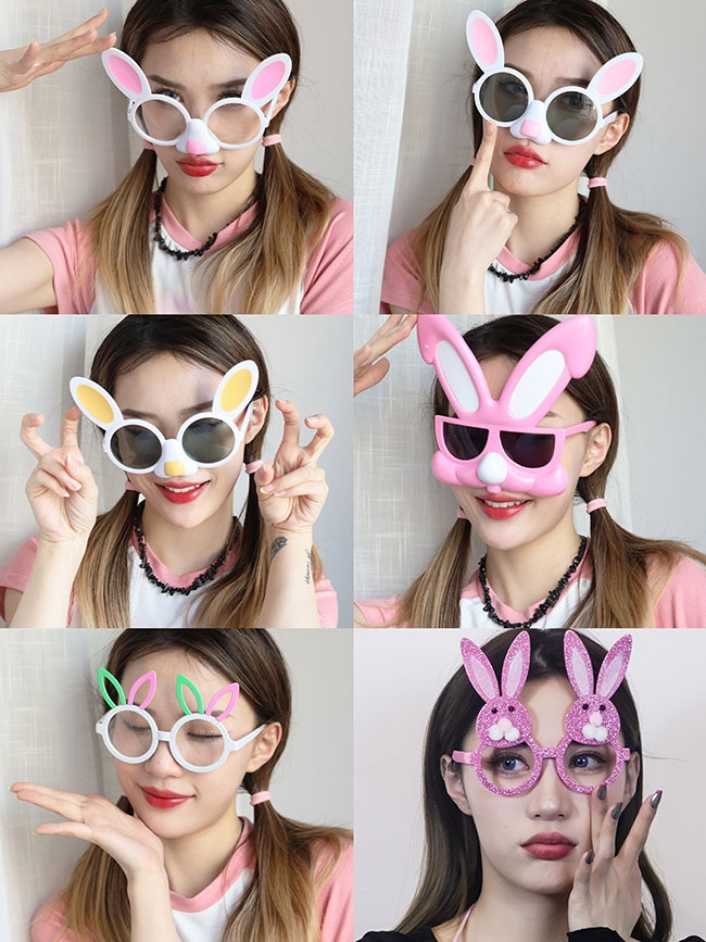 Funny bunny glasses set
