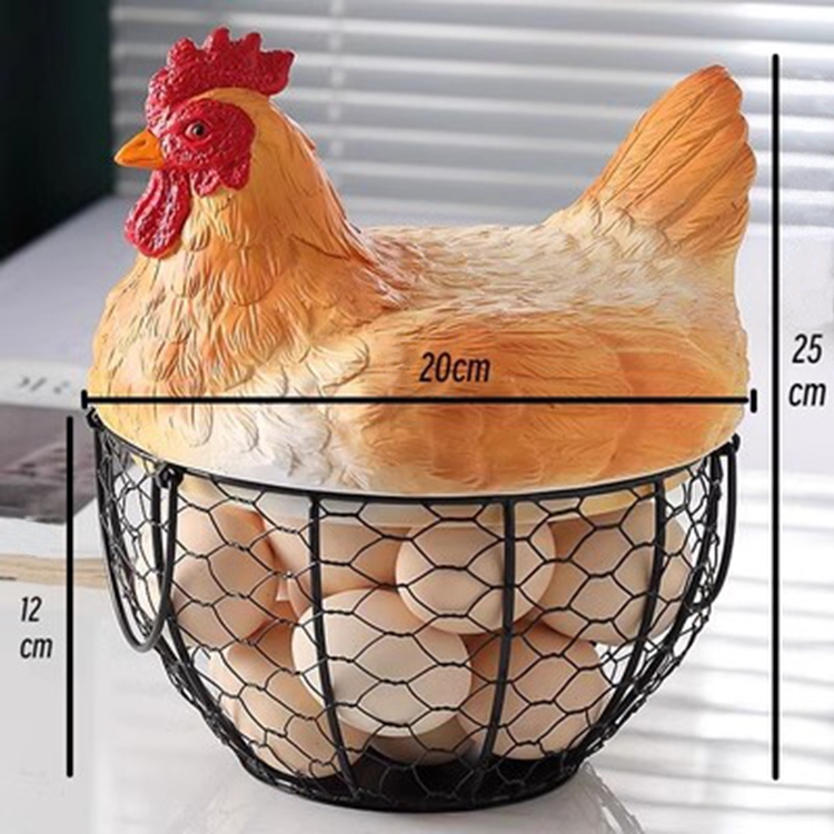 Funny hen egg basket dimension