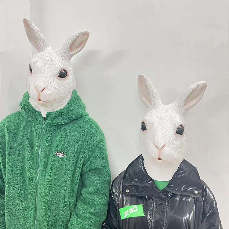 White Bunny Head Mask | Funny.com