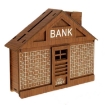 Picture of Funny Wooden House Piggy Bank