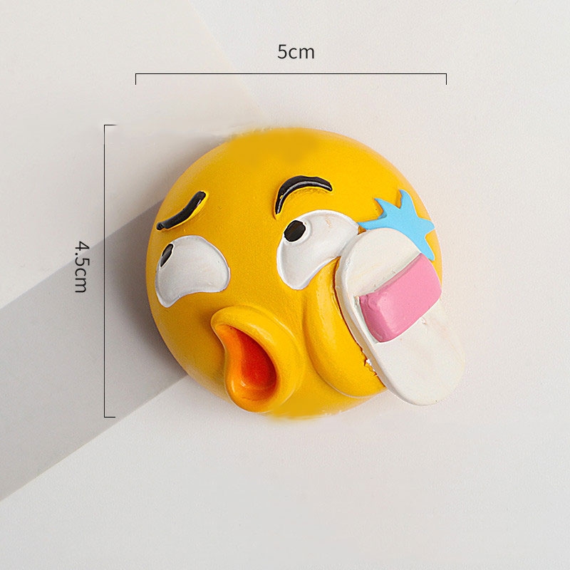 Cubic yellow face fridge stickers dimension