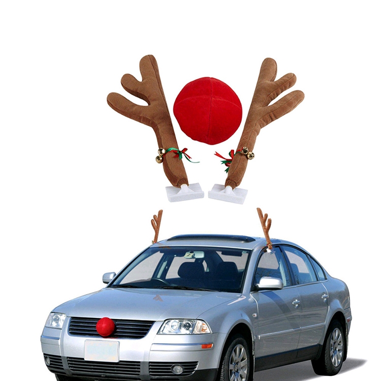 Christmas car antlers ornament