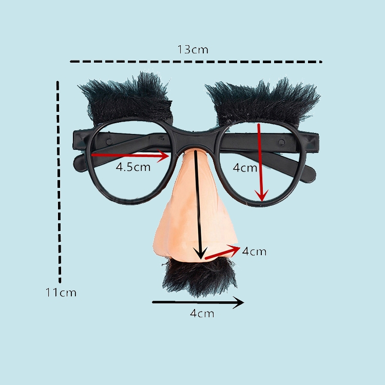 Disguise glasses with funny nose size