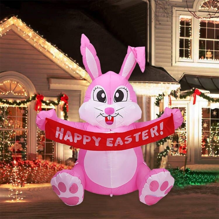 Easter inflatable pink bunny