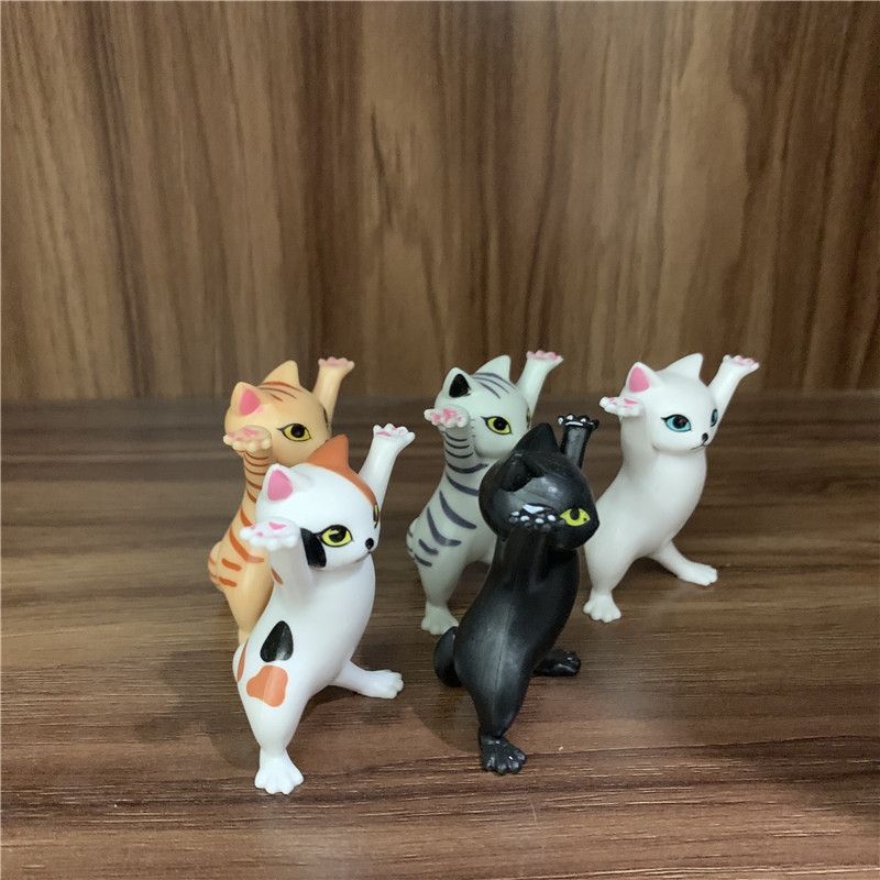 Funny hand raising kitten toy sides