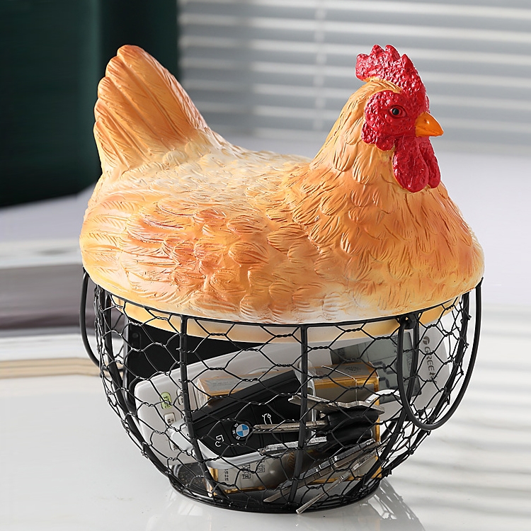 Funny hen egg basket