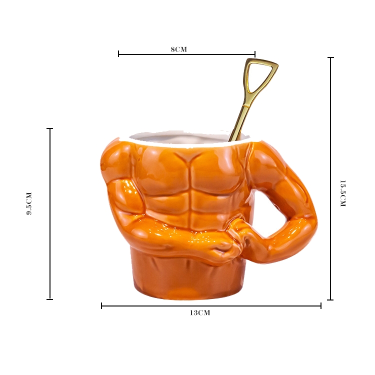 Funny muscle body mug size