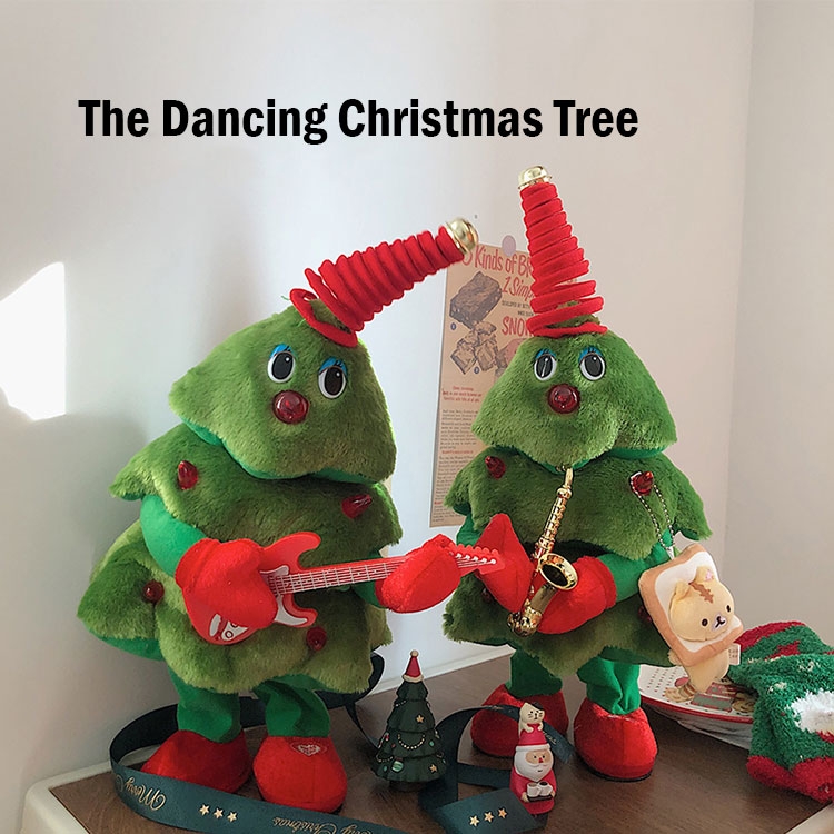 Funny playing christmas tree