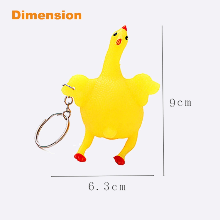Laying hen keychain dimension
