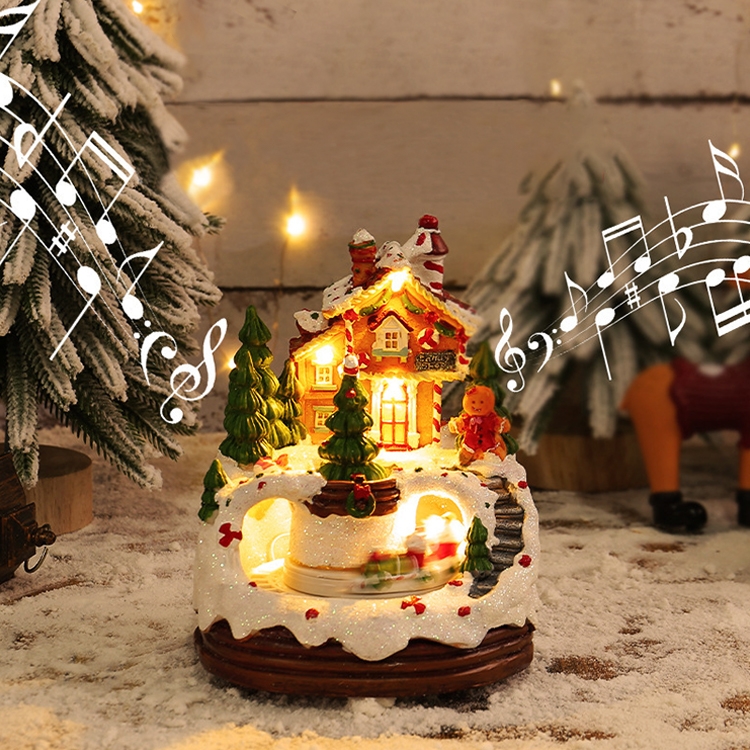 Christmas luminous music house ornament size
