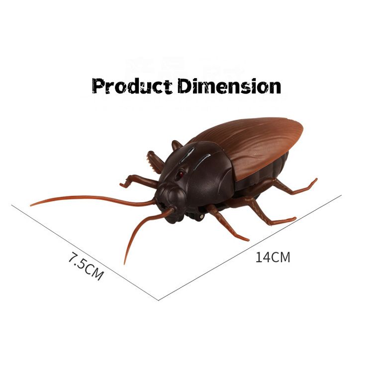 Remote control cockroach prank toy size