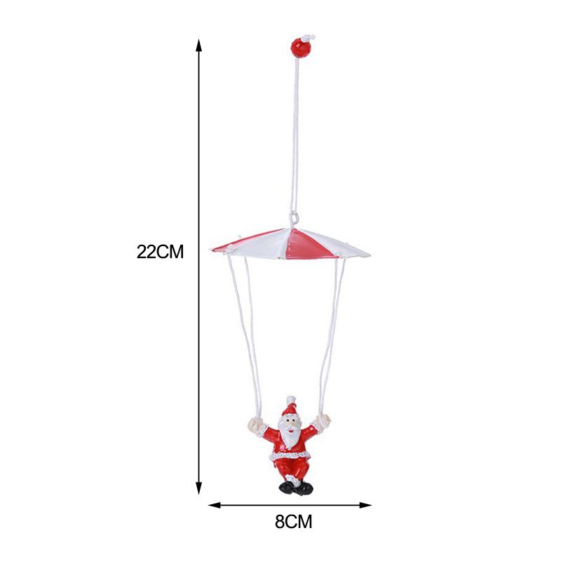 Parachute santa hanging ornament size