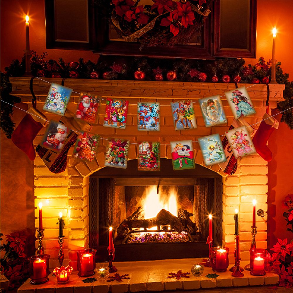 Victorian style christmas banner details